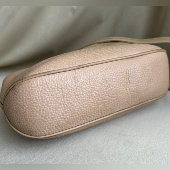 Gucci Vintage Rare Blush Pebbled Leather Crossbody Knight Charm Purse Mini Bag - Picture 8 of 14